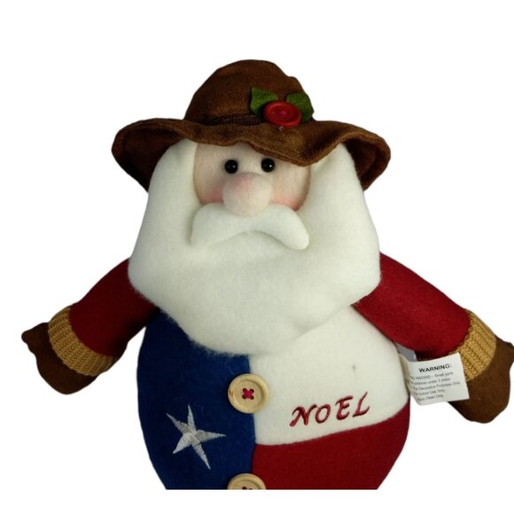Kohl's Stuffed Santa Claus Texas Flag Outfit 14 in Tall Christmas Seasonal Decor - Picture 2 of 8